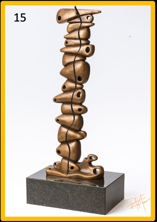 Vértebra — Bronce y acero, 2021. Escultura de Roberto Claussen.